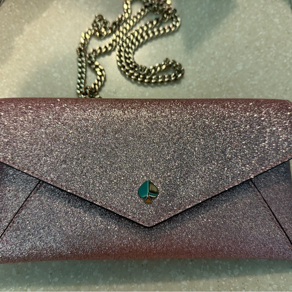 Kate Spade Pink Glitter Envelope Clutch